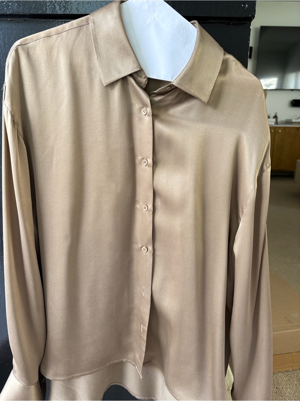 IRO Women’s Silk Button-Front Shirt - Taupe